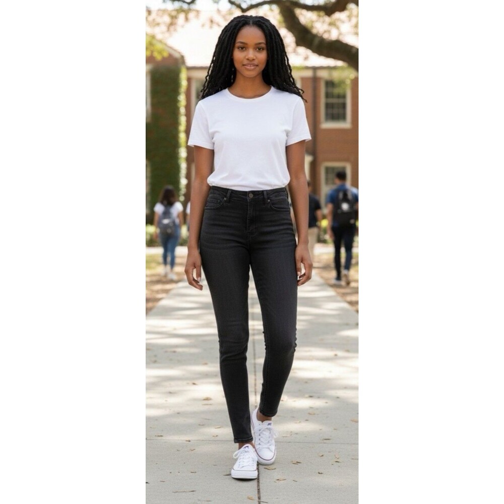 Athleta womens black skinny 5-pocket jeans size 14Tall collegiate